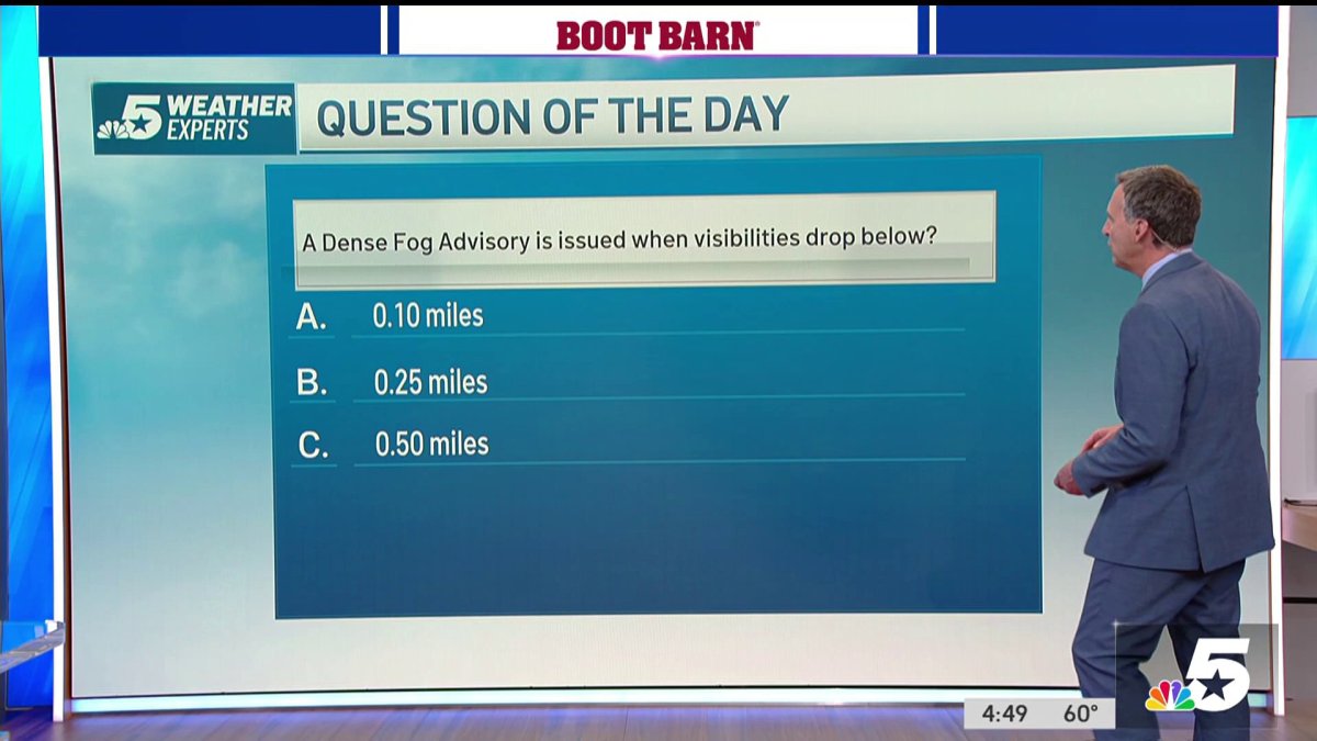 Weather Quiz Dense Fog Advisory NBC 5 DallasFort Worth