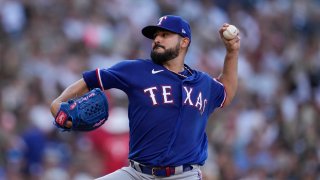 FILE – Texas Rangers starting pitcher Martin Perez works against a San Diego Padres batter during the fifth inning of a baseball game July 29, 2023, in San Diego. Perez agreed to terms on a one-year deal with the Pittsburgh Pirates, Monday, Dec. 18, 2023. (AP Photo/Gregory Bull, File)