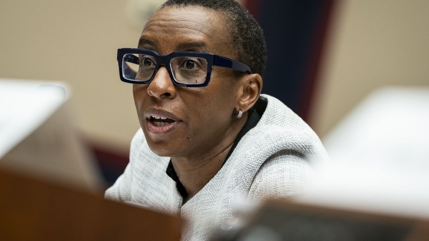 Claudine Gay, president of Harvard University, during a House Education and the Workforce Committee hearing in Washington, DC, US, on Tuesday, Dec. 5, 2023. Lawmakers on the education committee will grill the leaders of Harvard University, the University of Pennsylvania and the Massachusetts Institute of Technology about their responses to protests that erupted after the October 7 attack on Israel by Hamas. Photographer: Haiyun Jiang/Bloomberg via Getty Images