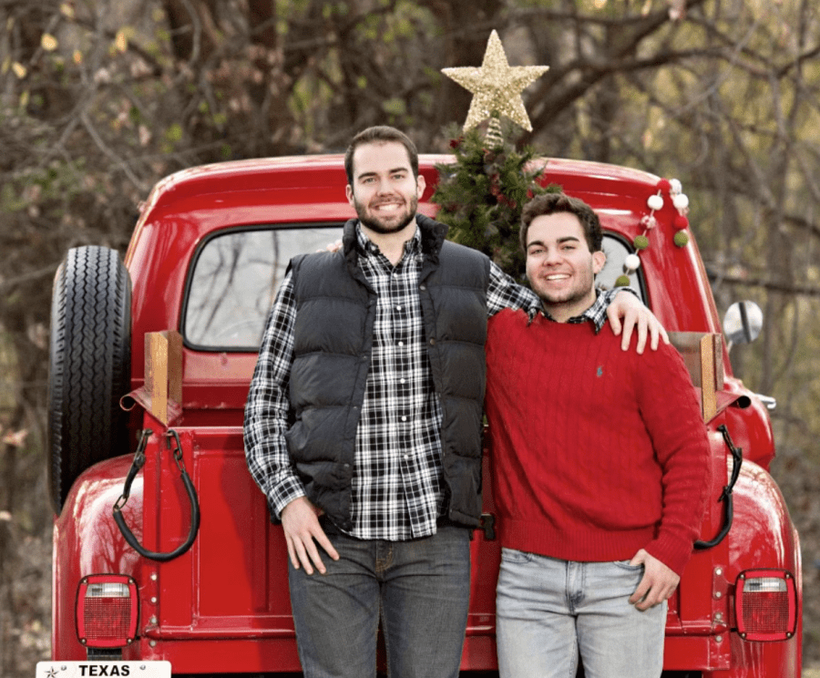 Brandon Harrison and his brother, who is in the dallas police academy