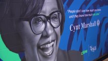 A mural of Cynt Marshall at For Oak Cliff.