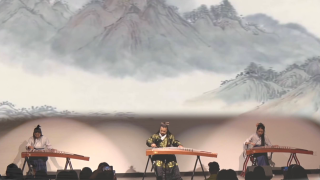 Traditional Guzheng Trio performing at the Kimbell Art Museum's Lunar New Year celebration.