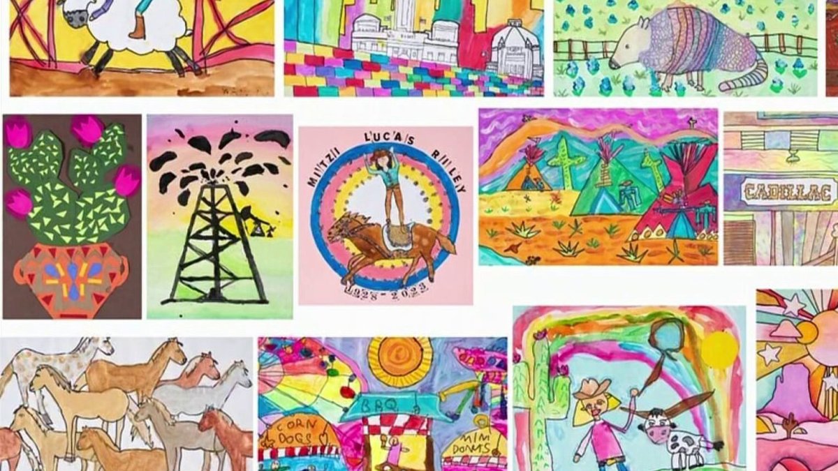 Winners of Fort Worth Stock Show and Rodeo art contest show off their
