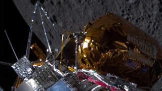 The IM-1 lander "Odysseus" in lunar orbit on Feb. 21, 2024.