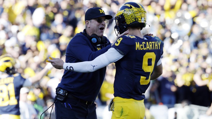 Jim Harbaugh and J.J. McCarthy