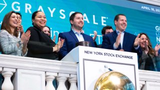 Michael Sonnenshein, CEO, Grayscale Investments at the NYSE, April 18, 2022.