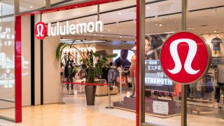 Canadian sportswear clothing band, Lululemon store in Hong Kong.