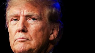 Republican presidential candidate and former U.S. President Donald Trump attends a Nevada caucus night party at Treasure Island Resort & Casino in Las Vegas, Nevada, U.S. February 8, 2024. 