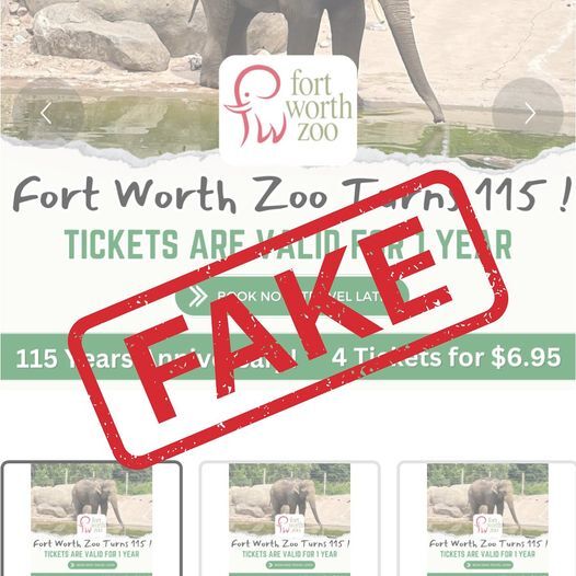 Fort Worth Zoo phony ticket warning