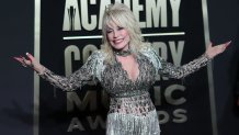 Dolly Parton arrives for the 58th Academy of Country Music awards at The Ford Center