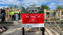 Construction begins on Miss Opal Lee's new home in the Historic Southside neighborhood of Fort Worth. (NBC 5 photo/Tahera Rahman)