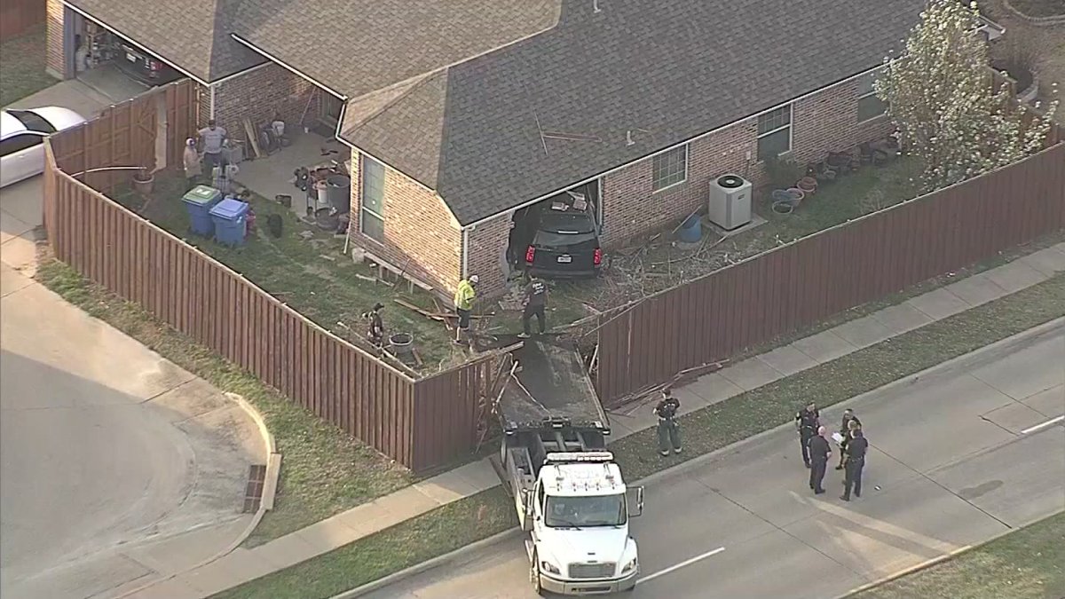 SUV crashes through wall of Rowlett home NBC 5 DallasFort Worth