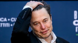 Elon Musk, CEO of Tesla, speaks at the Atreju political convention organized by Fratelli d’Italia (Brothers of Italy), in Rome, Italy, on Dec. 15, 2023.