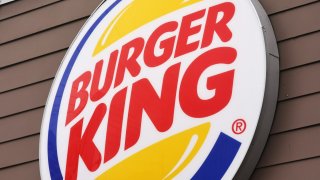 The Burger King logo is displayed at a Burger King fast food restaurant on January 17, 2024 in Burbank, California. 