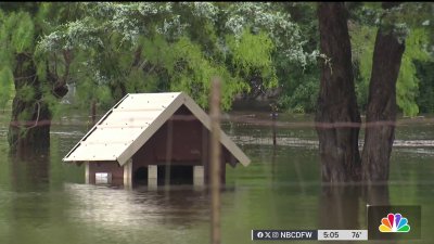 Aftermath of heavy flooding in Kaufman County