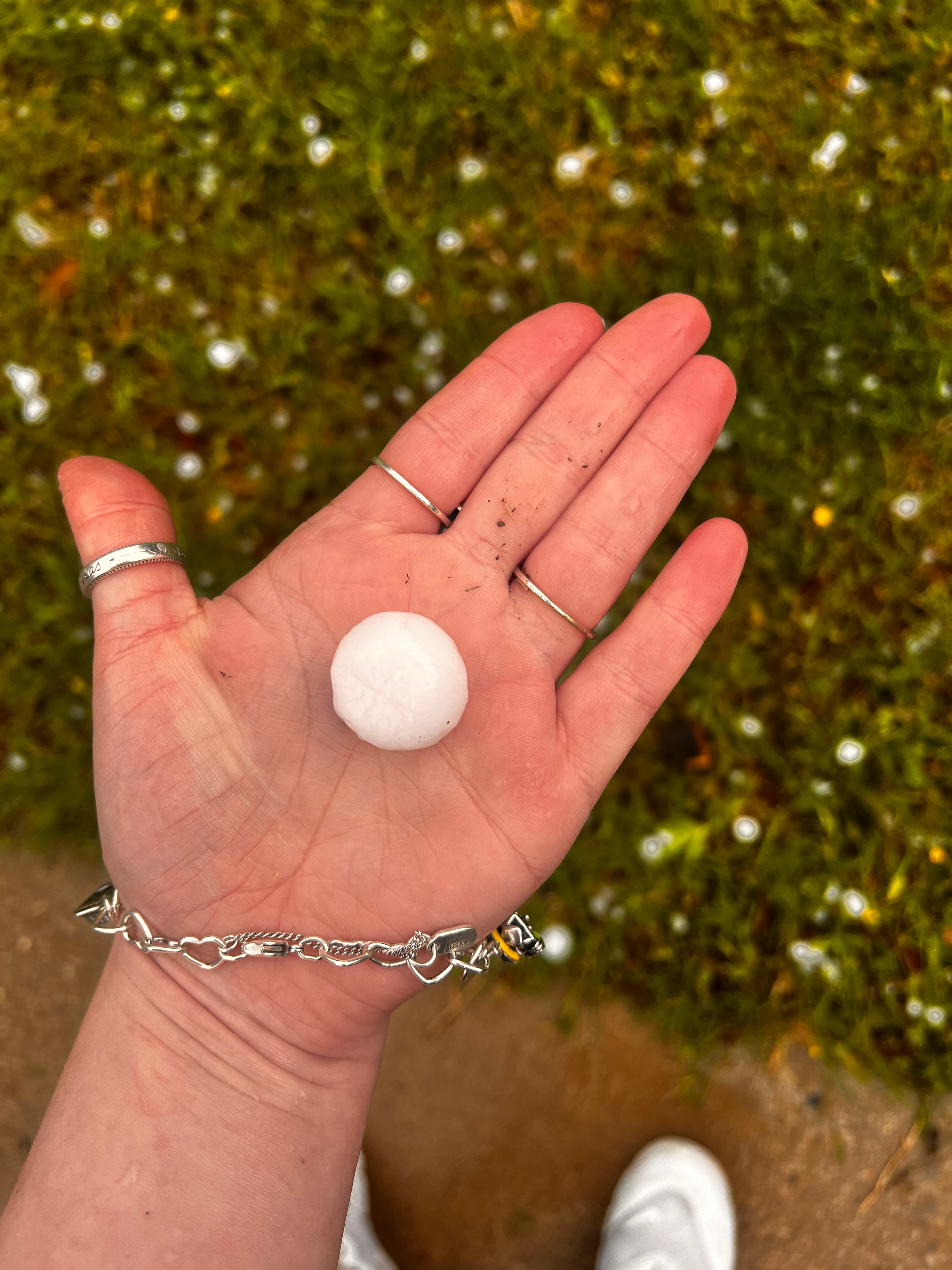 Large marble size hail in Kennedale, TX.