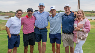 A group of golfers at the Cattle Baron's Ball Golf Classic