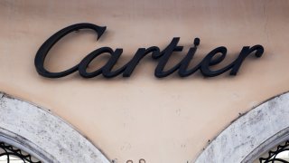 Cartier logo is seen at a store in Rome, Italy