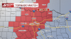 LIVE RADAR: Tornado Watch issued for DFW Area; Severe weather threat continues