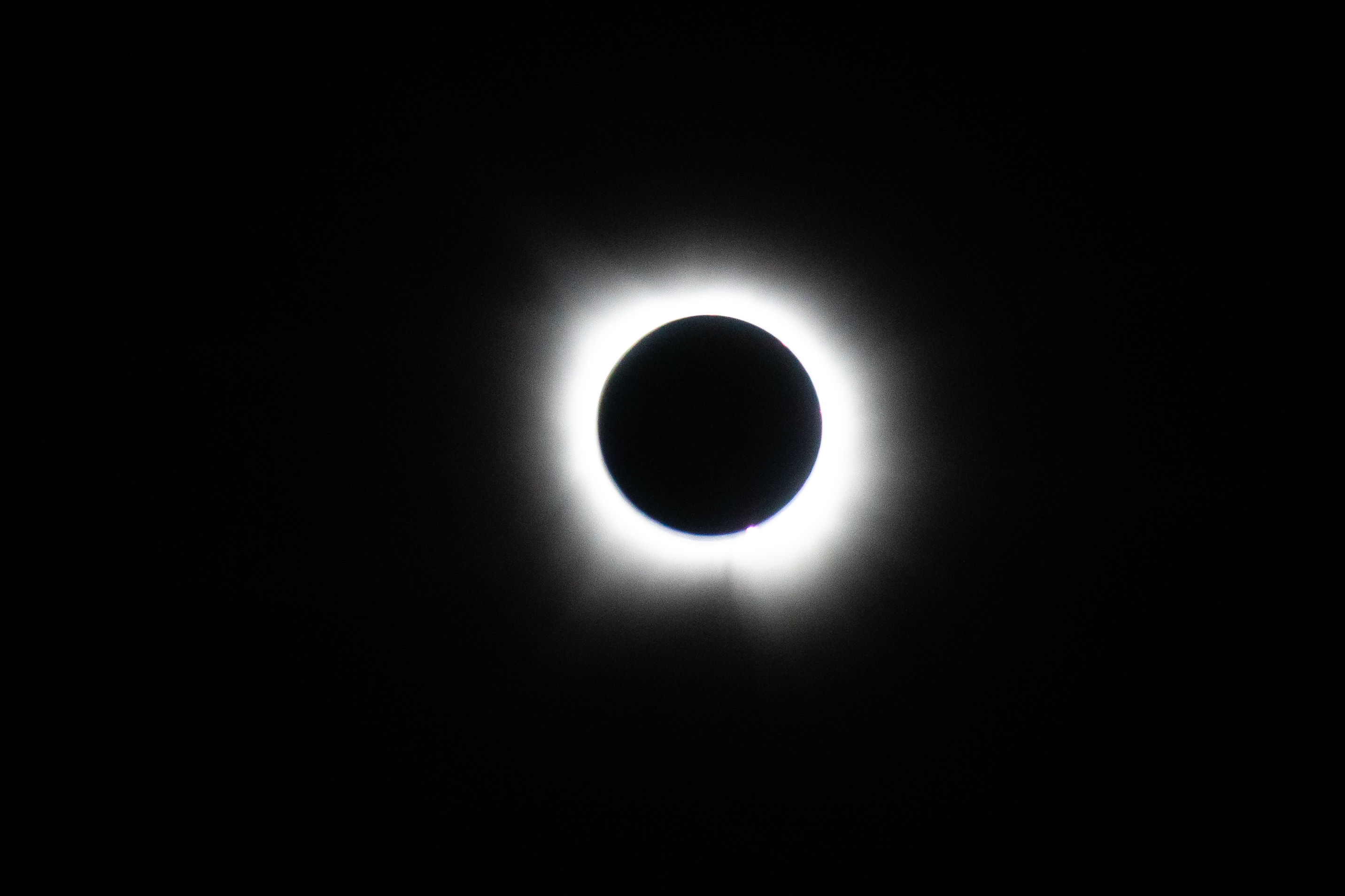 Southwest Airlines flight #1910 from St Louis to Houston passes through the totality of the solar eclipse on April 8, 2024. Photo credit: Stephen M. Keller