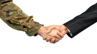 adobe stock military and civilian business handshake