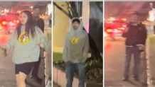 (L-R) Suspect #4: (Observer)- Hispanic woman, grey Buc-cee's sweater; Suspect #5: (Observer) Black or Hispanic man, grey hoodie; woman, black shirt; Witness: (Cameraman) - Man, black jacket