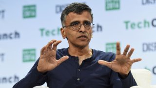 Sridhar Ramaswamy speaks onstage during a TechCrunch Disrupt NY event