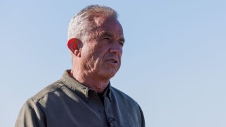 Independent U.S. presidential candidate Robert F. Kennedy Jr. hikes in the Santa Monica Mountains in Los Angeles on March 18, 2024.