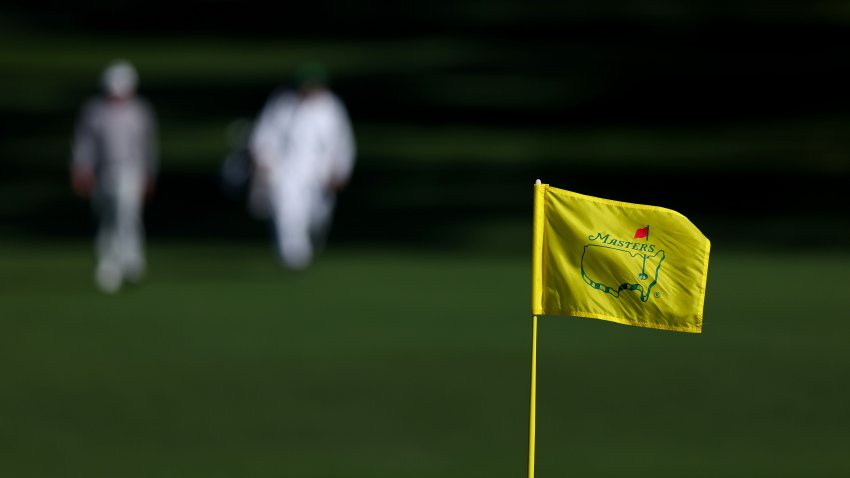 A general view of the second hole flag during the second round of the 2024 Masters Tournament