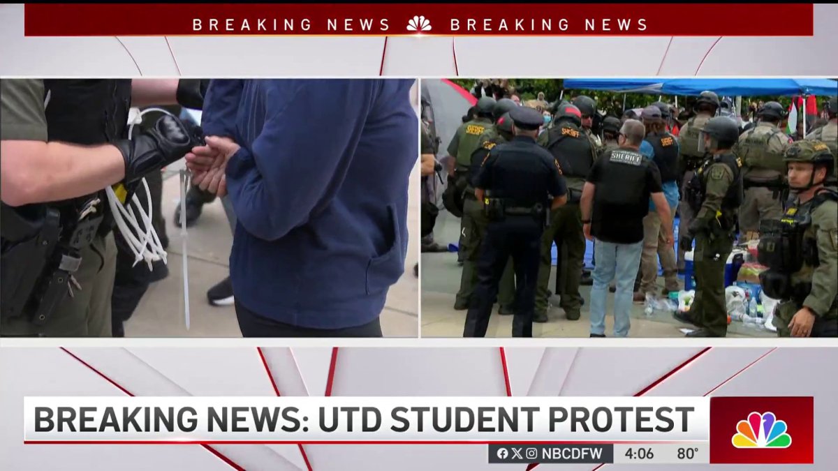 Police remove pro-Palestine protestors from UT Dallas encampment – NBC