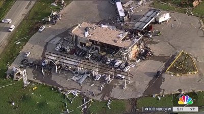 Gas station where dozens sheltered from tornado now destroyed