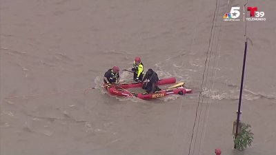 Dallas crews rescue man from high water