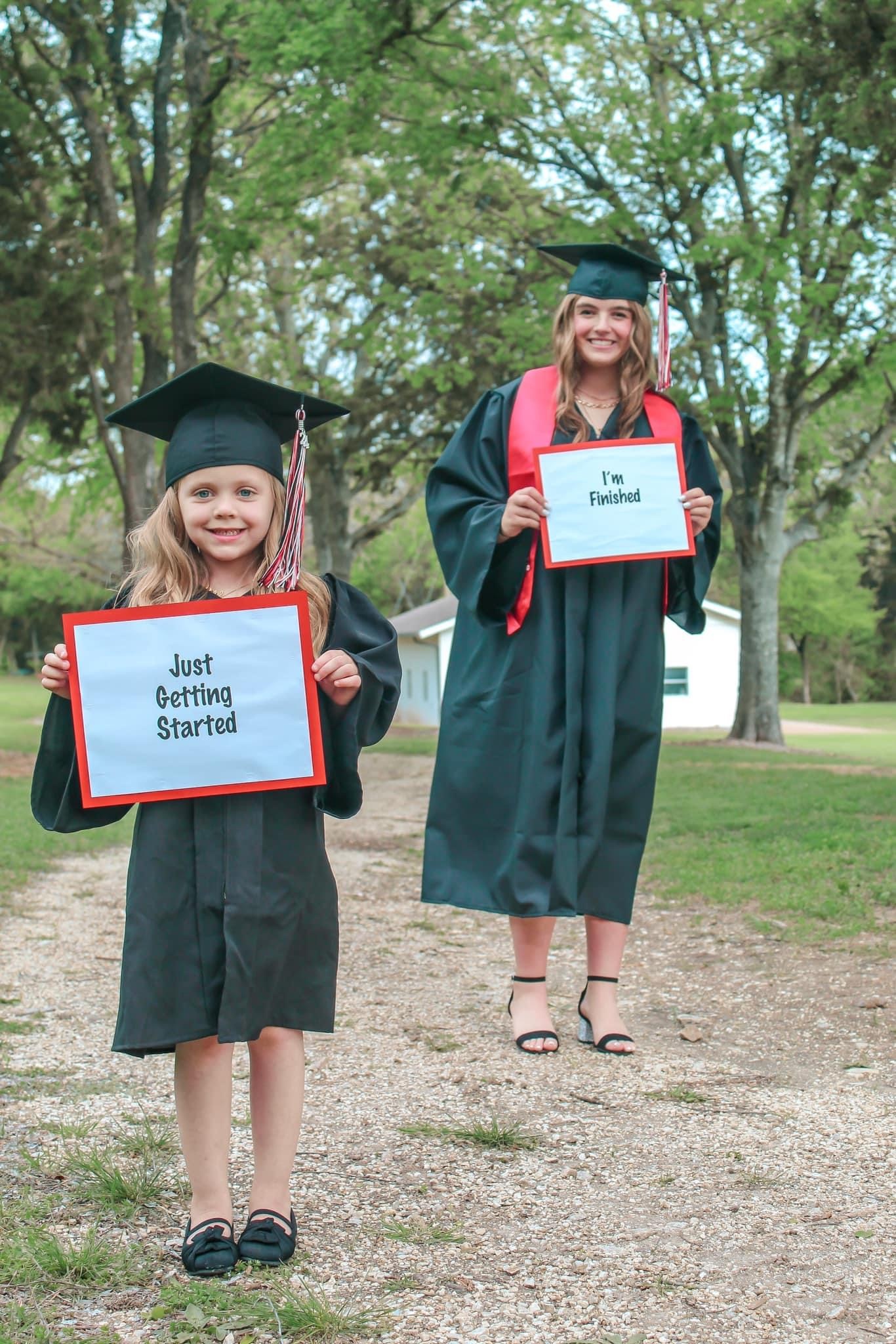 Makenzie is graduating from Pantego Christian Academy & will be attending Texas A&M University in the fall, majoring in Public Health.<br />
Her sweet little cousin, Kinsly, is graduating from Kindergarten in Cleburne!