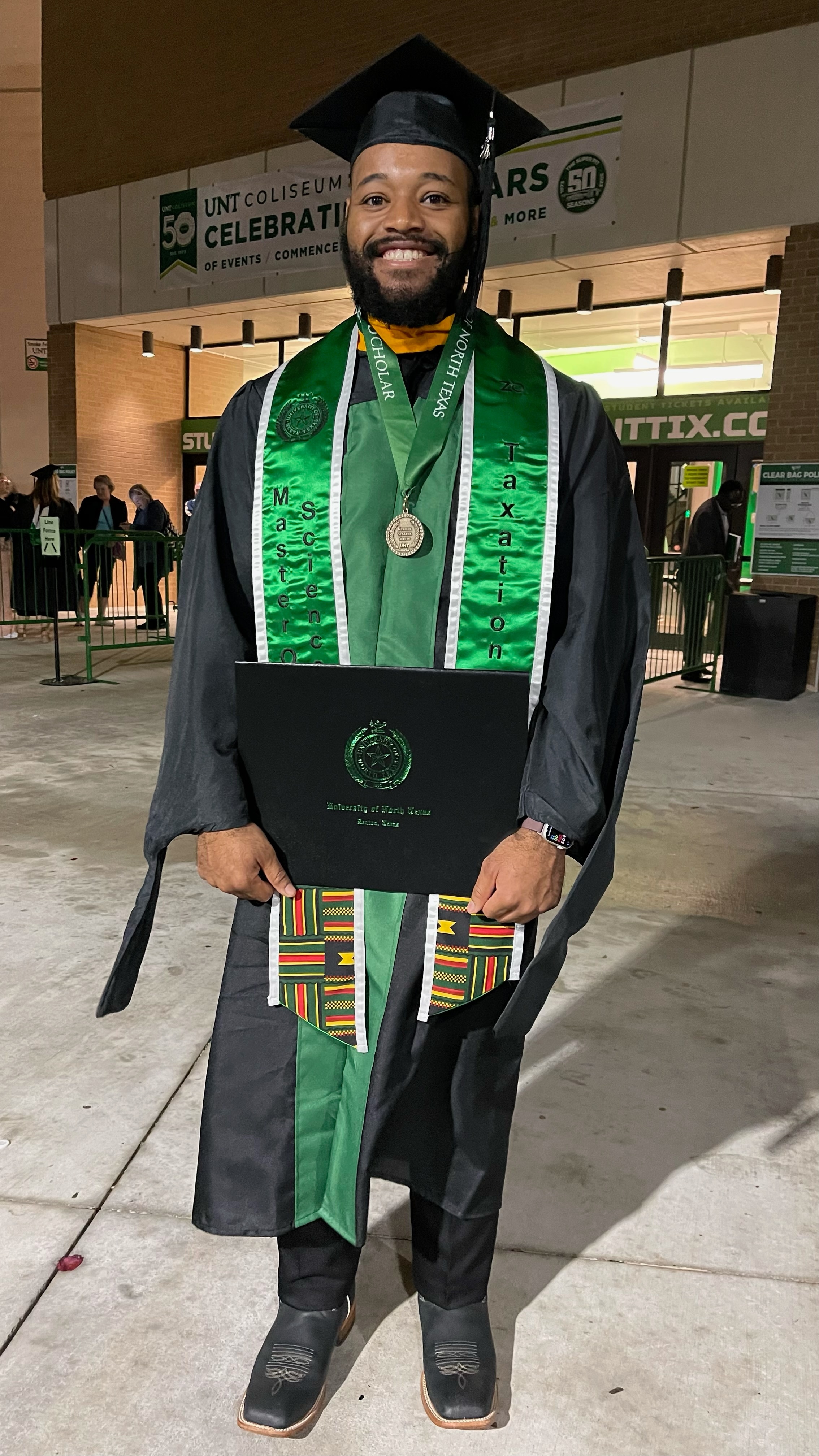 My name Lorenzo Wilson Sr (Proud Dad)<br />
Grad is Lorenzo Wilson Jr (UNT)
Congratulations, Lorenzo Wilson Jr.!
We are thrilled to celebrate your remarkable achievement in graduating with a Master of Science in Taxation and a Bachelor of Science in Accounting.
Lorenzo