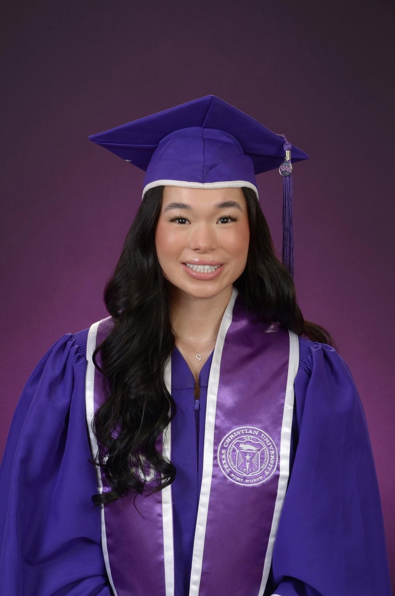 Jasmine Tachibana (Southlake, TX)<br>Graduated from TCU (marketing)<br> Go Frogs!!!!!