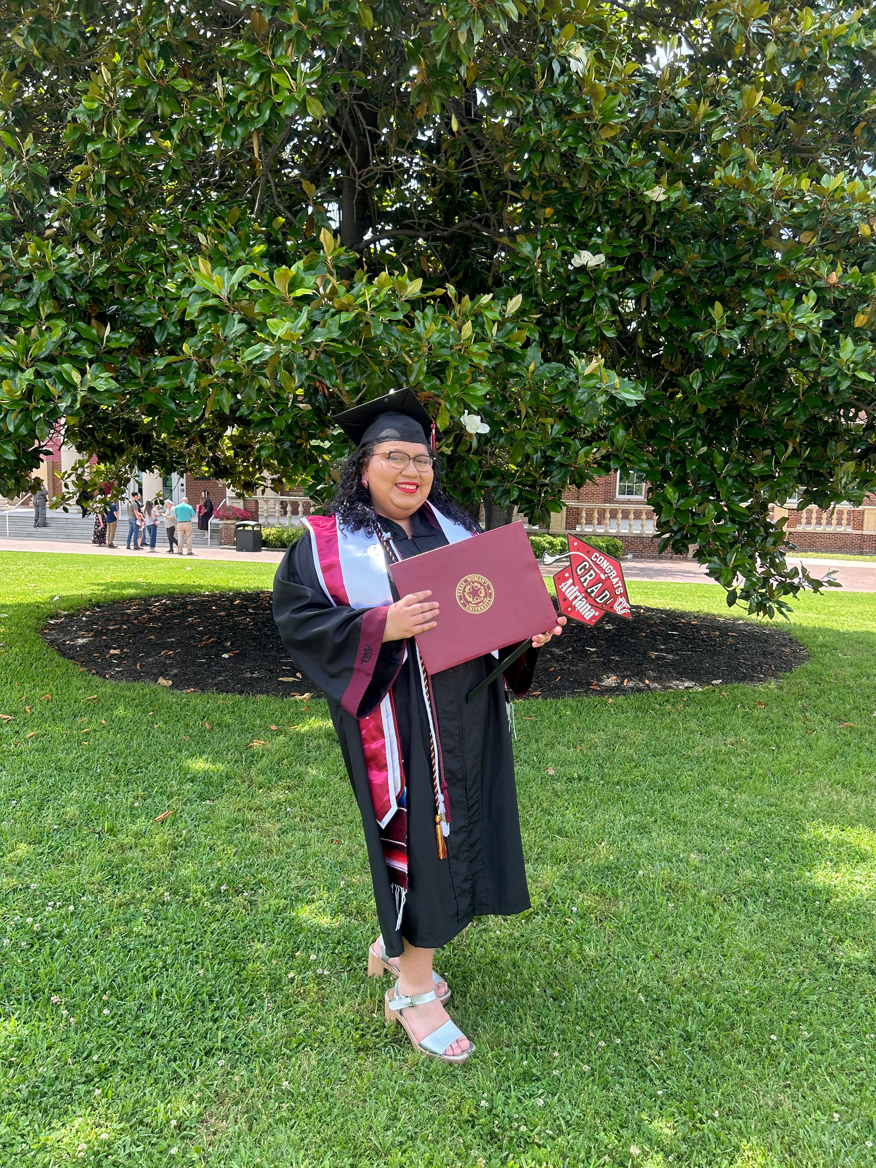 Adriana graduated from Texas Women’s University Bachelors in Business