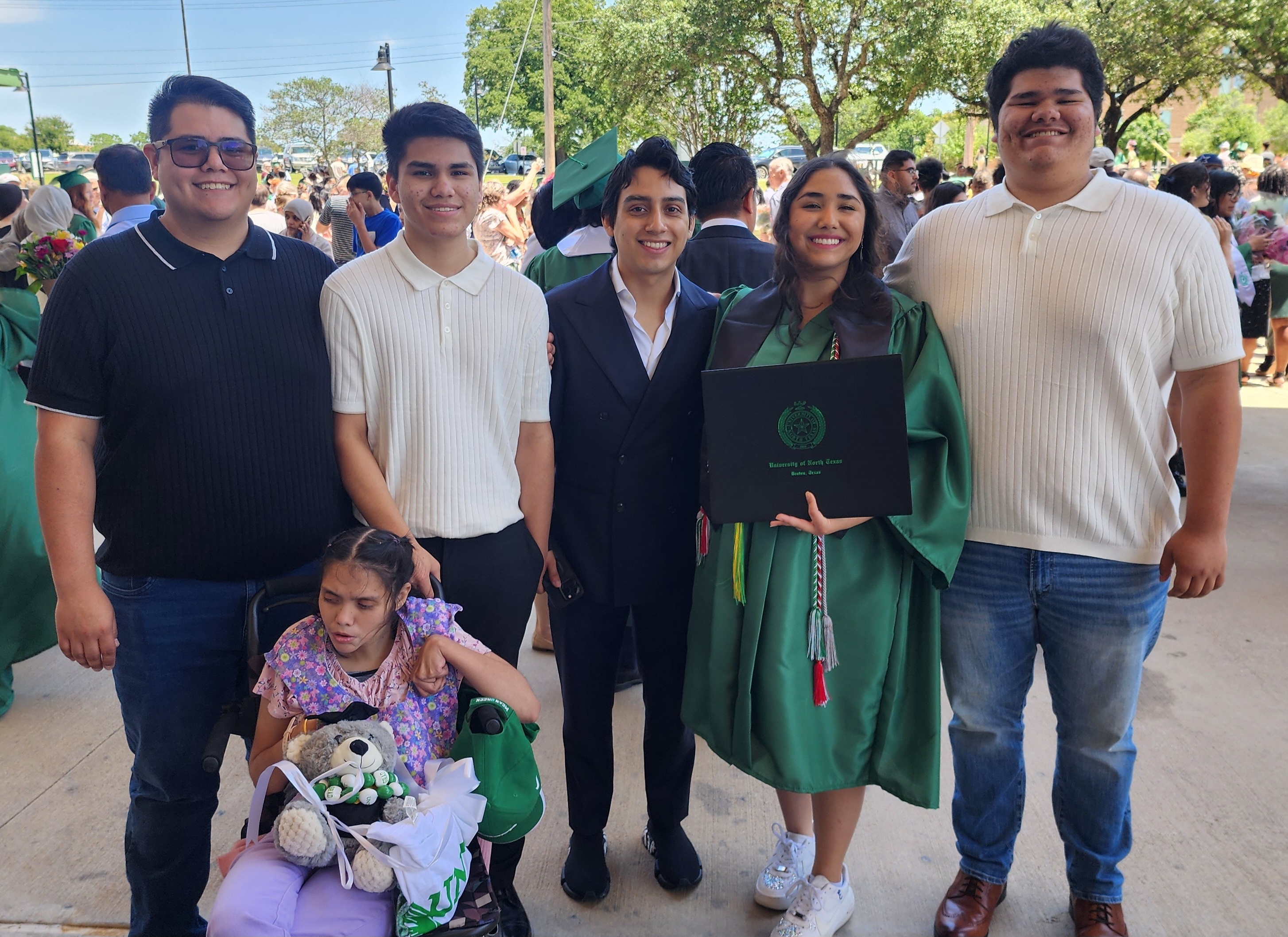 My daughter Naomi Nino-Herrera graduated University of North Texas with a bachelor’s in Mathmatics and minor in education. She was just hired at Plano ISd as an educator and will start in the fall.