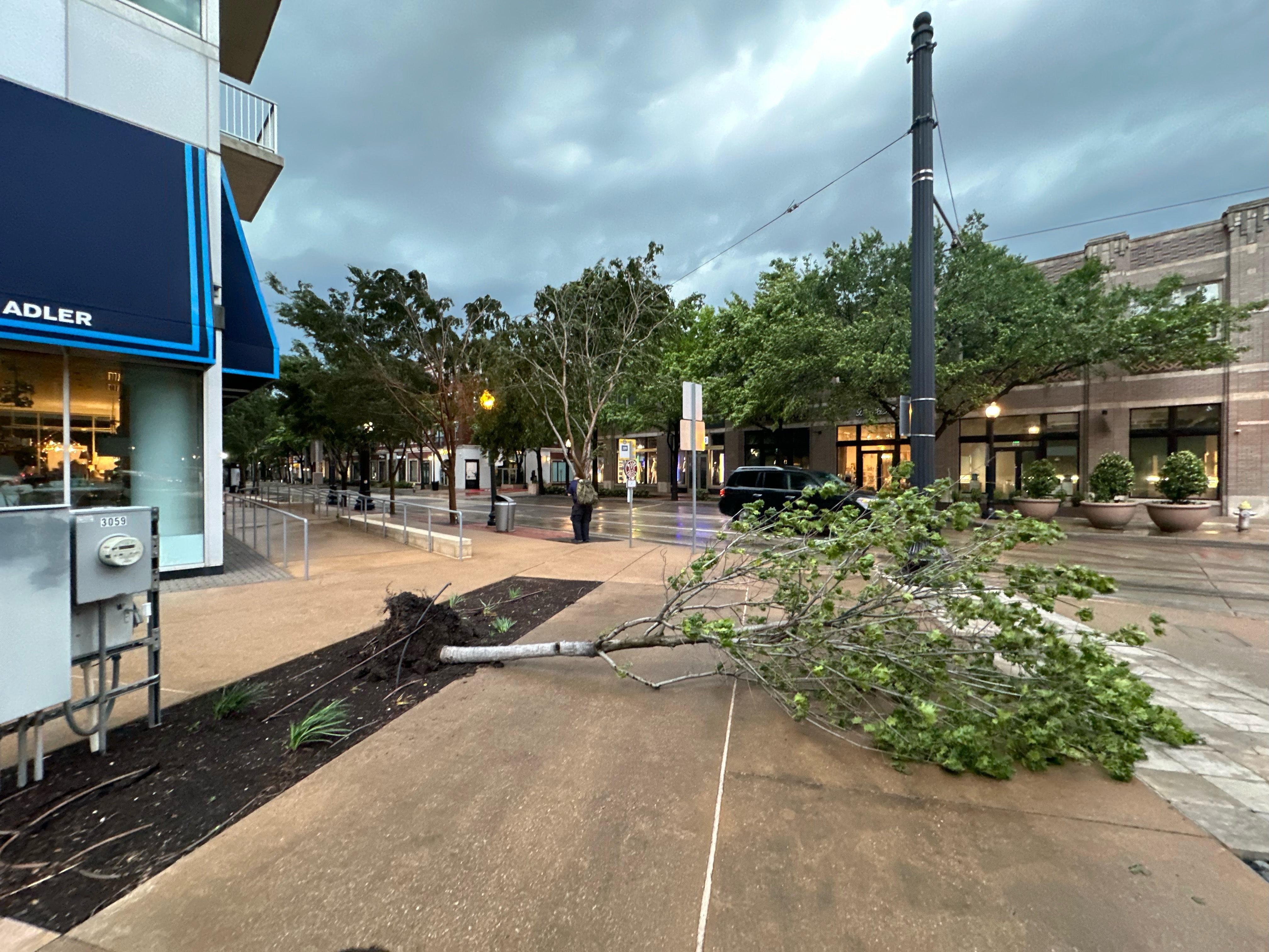 Hi Team,
Here’s some damage in West Village. Power is out in half of the buildings, and my balcony furniture was totally swept away 🥲<br />
There is are other trees snapped in half covering roads (pics to come!). You have permission to use my photos and name if you would like!