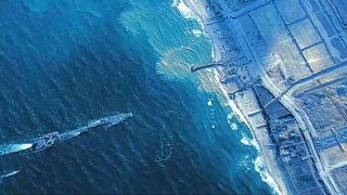 The image provided by U.S, Central Command, shows U.S. Army soldiers assigned to the 7th Transportation Brigade (Expeditionary), U.S. Navy sailors assigned to Amphibious Construction Battalion 1, and Israel Defense Forces placing the Trident Pier on the coast of Gaza Strip on Thursday, May 16, 2024.