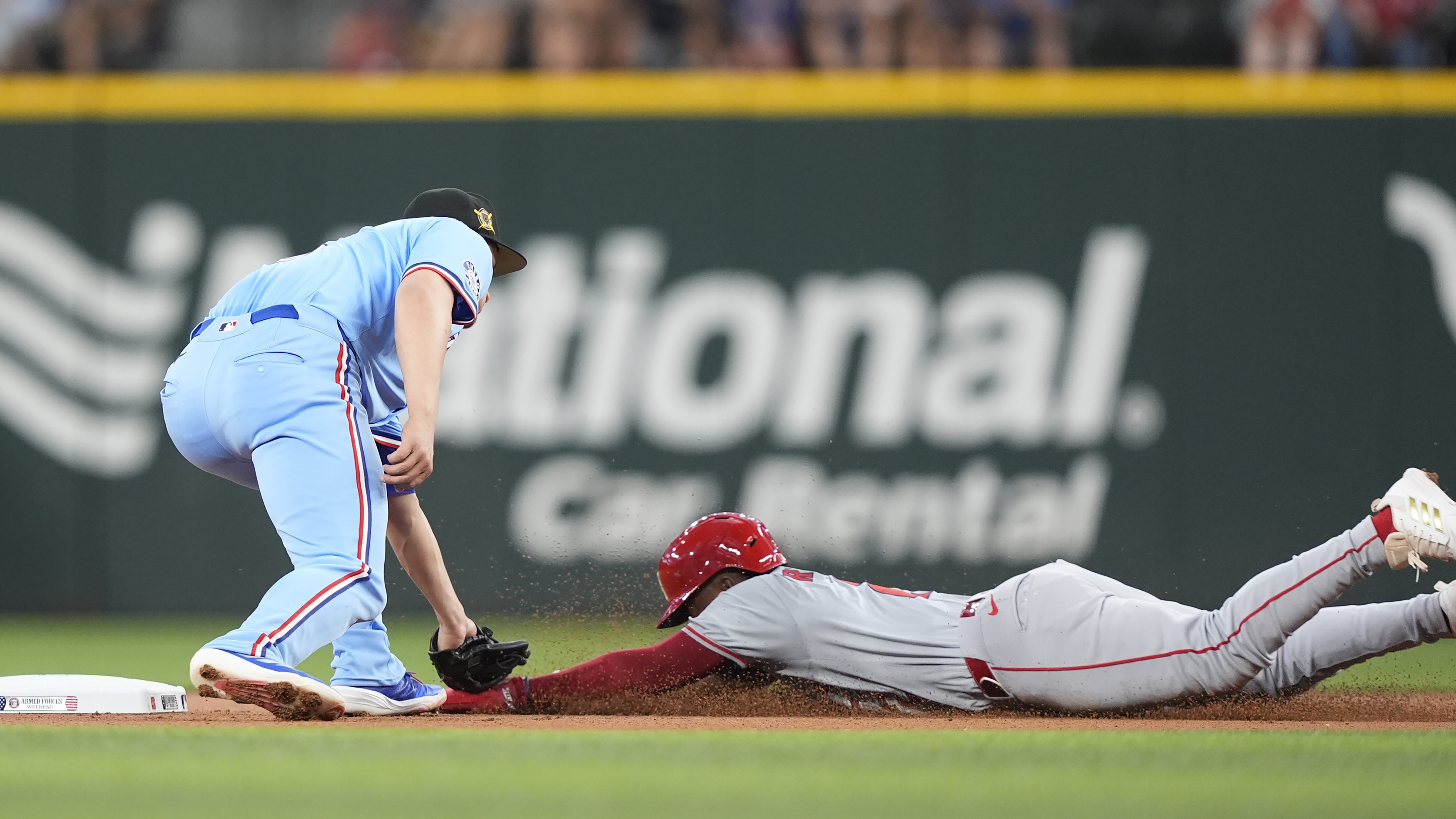 Soriano's career-long start and Pillar's pinch-hit get Angels
series-clinching win at Texas