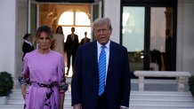 Former President Trump Arrives At A Fundraiser In Palm Beach, Florida