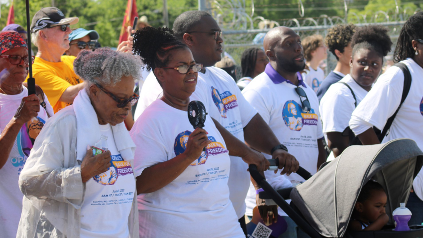 crowd attending Opal's Walk for Freedom on Juneteenth 2023