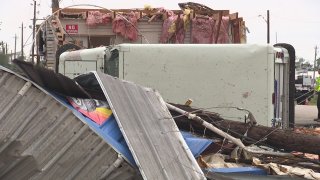 Storm damage in Houston, May 17, 2024.