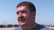 Hugo Parra talks with NBC 5/Telemundo 39 about shielding his family from a tornado, Sunday, May 26, 2024.