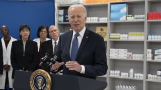 US President Joe Biden speaks during an event at the National Institutes of Health (NIH) in Bethesda, Maryland, US, on Thursday, Dec. 14 2023.