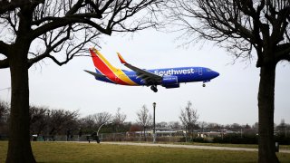 A Southwest Airlines jet comes in for a landing at Laguardia Airport in New York City, New York, U.S., January 11, 2023. 