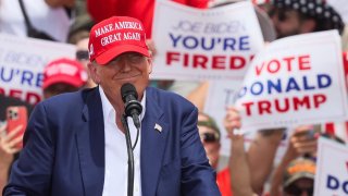 Republican presidential candidate and former U.S. President Donald Trump reacts during a campaign event, in Las Vegas, Nevada, U.S. June 9, 2024. 