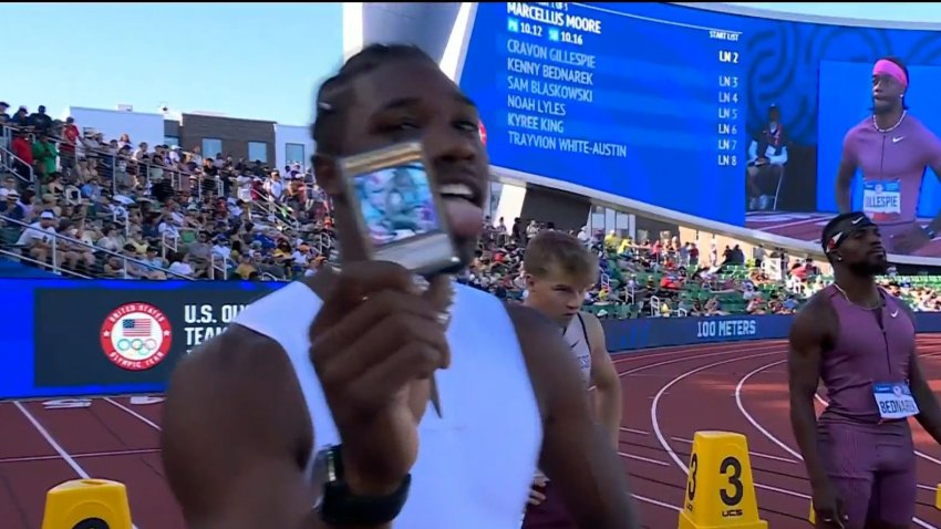 Noah Lyles pulls out Yu-Gi-Oh card before winning 100m heat