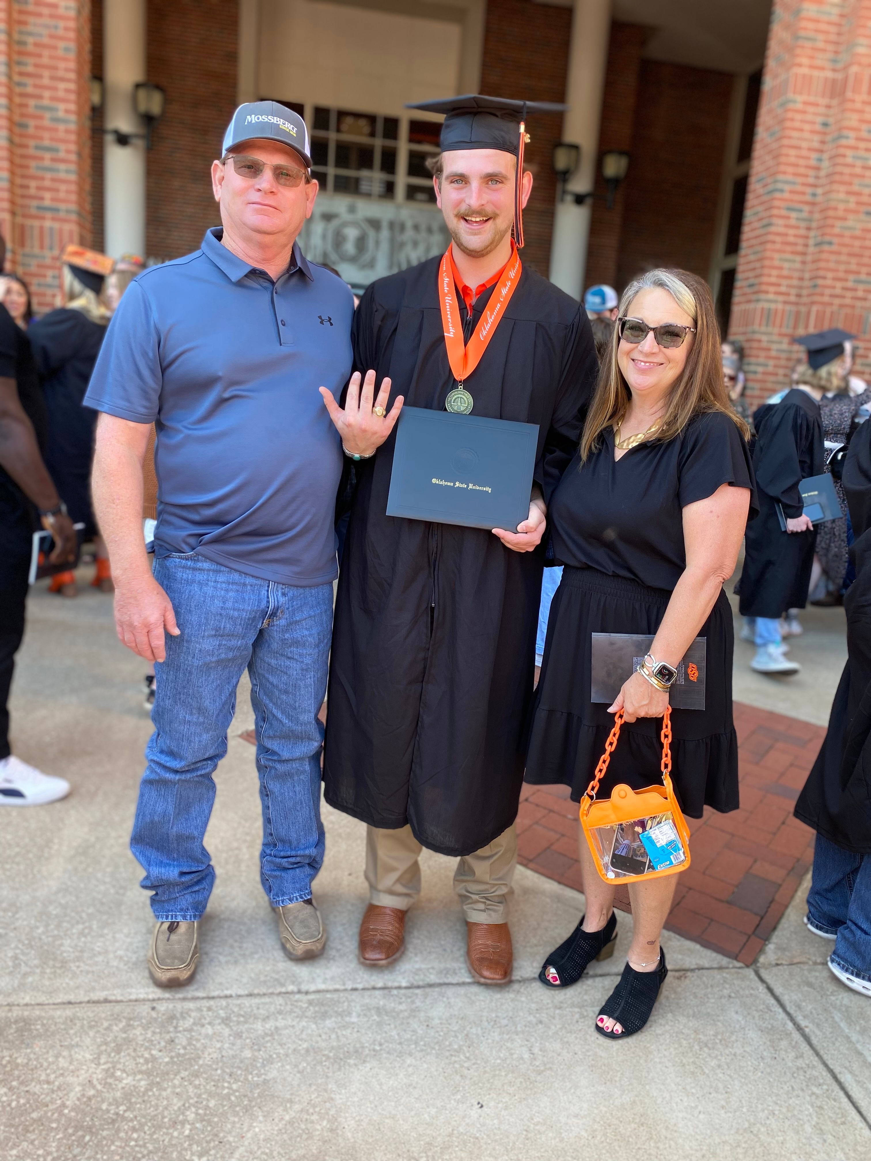 Garrett Boone graduated from Oklahoma State University with a Bachelor’s in Animal Science.  Parents Chad and Lois Boone are very proud.