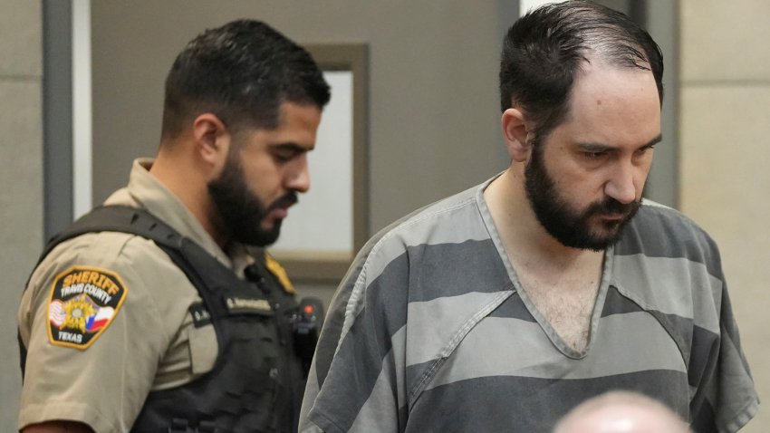 FILE – Daniel Perry enters the courtroom at the Blackwell-Thurman Criminal Justice Center, May 10, 2023, in Austin, Texas. The Texas Board of Pardons and Paroles on Thursday, May 16, 2024, recommended a full pardon for Perry, a former U.S. Army sergeant convicted of murder for fatally shooting an armed demonstrator in 2020 during nationwide protests against police violence and racial injustice.